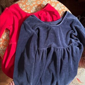 Hanna Andersson Red and Black Velvet Kids Dress Set